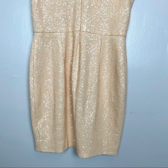 NWT Dress the Population Cream Zoe Sequined Mini L - Picture 14 of 16